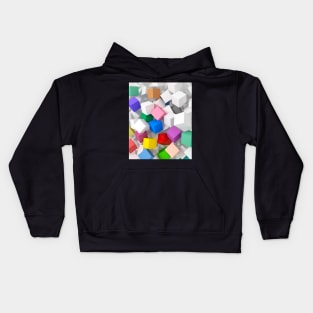 3D colored Candy cubes Kids Hoodie